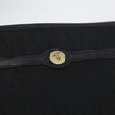 Christian Dior Trotter Canvas Clutch Bag Black Gold Auth ep13694-13