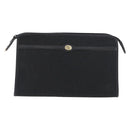 Christian Dior Trotter Canvas Clutch Bag Black Gold Auth ep13694-2