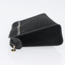 Christian Dior Trotter Canvas Clutch Bag Black Gold Auth ep13694-5