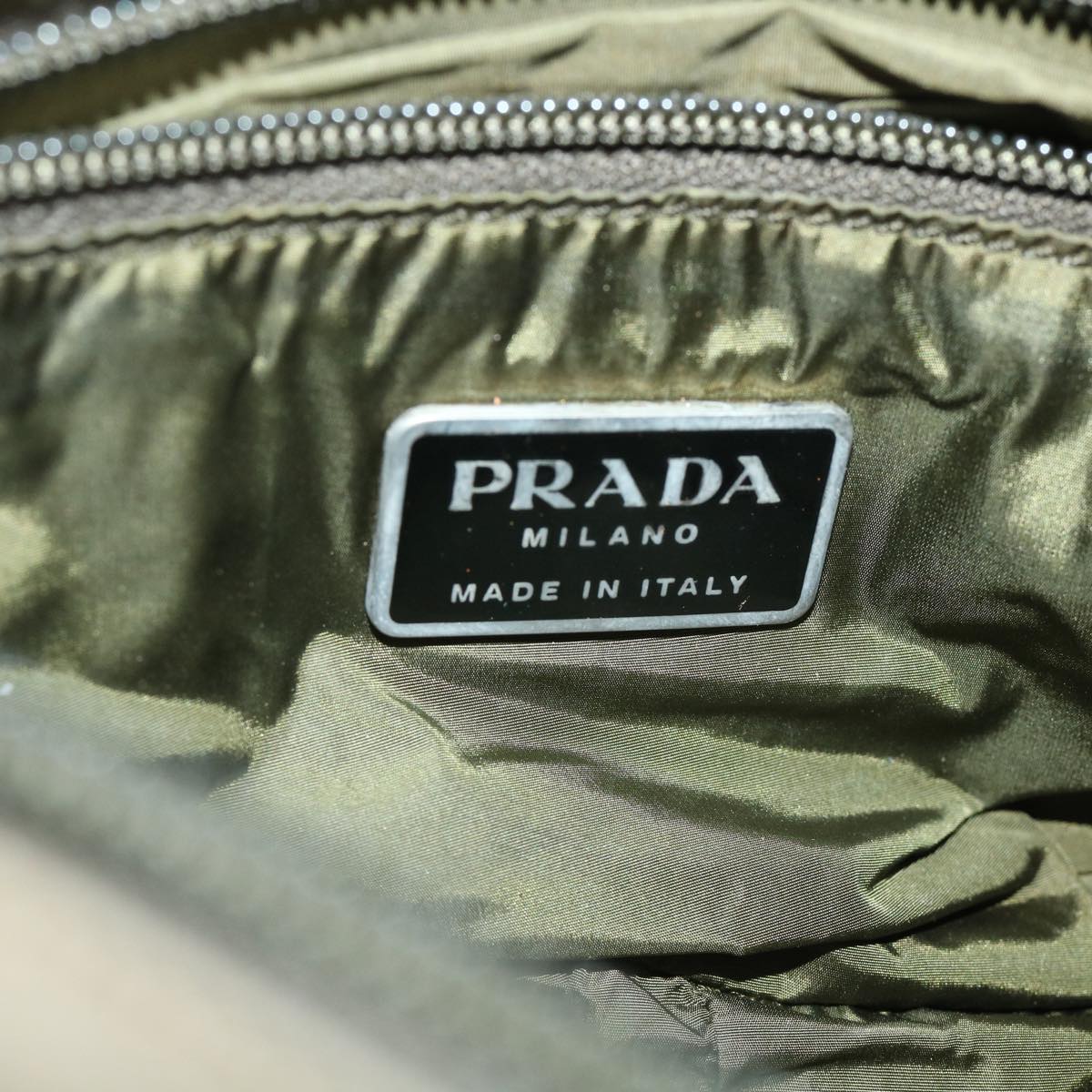 PRADA PRADA Sports Waist bag Nylon Khaki Auth ep1370