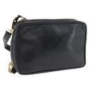 GUCCI GG Supreme Hand Bag Leather Black Gold Auth ep13702-1