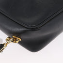 GUCCI GG Supreme Hand Bag Leather Black Gold Auth ep13702-9