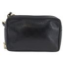 GUCCI GG Supreme Hand Bag Leather Black Gold Auth ep13702-13