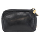 GUCCI GG Supreme Hand Bag Leather Black Gold Auth ep13702-2