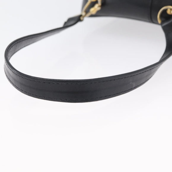 GUCCI GG Supreme Hand Bag Leather Black Gold Auth ep13702