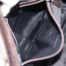 BURBERRY Nova Check Shoulder Bag Canvas Beige Silver Auth ep13710-12