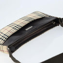 BURBERRY Nova Check Shoulder Bag Canvas Beige Silver Auth ep13710-6