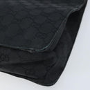 GUCCI GG Canvas Shoulder Bag Black Silver 120841 Auth ep13711-10