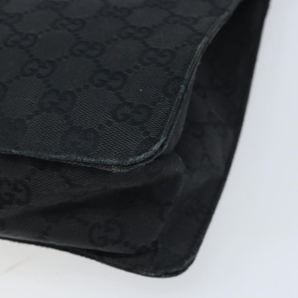 GUCCI GG Canvas Shoulder Bag Black Silver 120841 Auth ep13711