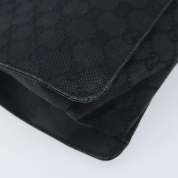 GUCCI GG Canvas Shoulder Bag Black Silver 120841 Auth ep13711