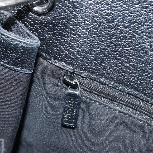 GUCCI GG Canvas Shoulder Bag Black Silver 120841 Auth ep13711