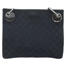 GUCCI GG Canvas Shoulder Bag Black Silver 120841 Auth ep13711-2