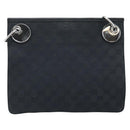GUCCI GG Canvas Shoulder Bag Black Silver 120841 Auth ep13711-3
