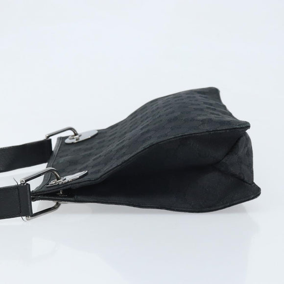 GUCCI GG Canvas Shoulder Bag Black Silver 120841 Auth ep13711