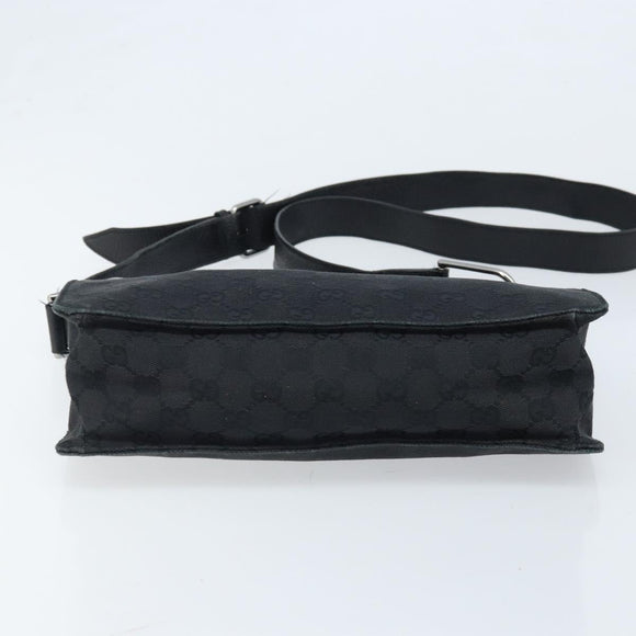 GUCCI GG Canvas Shoulder Bag Black Silver 120841 Auth ep13711