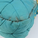 PRADA Shoulder Bag Nylon Light Blue Gold Auth ep13715-15