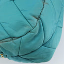 PRADA Shoulder Bag Nylon Light Blue Gold Auth ep13715-16