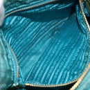 PRADA Shoulder Bag Nylon Light Blue Gold Auth ep13715-22