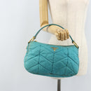 PRADA Shoulder Bag Nylon Light Blue Gold Auth ep13715-23