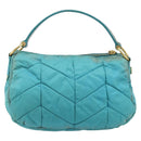 PRADA Shoulder Bag Nylon Light Blue Gold Auth ep13715-2