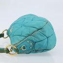 PRADA Shoulder Bag Nylon Light Blue Gold Auth ep13715-4