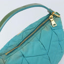 PRADA Shoulder Bag Nylon Light Blue Gold Auth ep13715-6