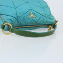 PRADA Shoulder Bag Nylon Light Blue Gold Auth ep13715-7