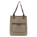 GUCCI GG Supreme Web Sherry Line Tote Bag PVC Beige 39 02 003 Auth ep13723-2