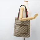 GUCCI GG Supreme Web Sherry Line Tote Bag PVC Beige 39 02 003 Auth ep13723-21