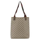 GUCCI GG Supreme Web Sherry Line Tote Bag PVC Beige 39 02 003 Auth ep13723-3