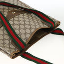 GUCCI GG Supreme Web Sherry Line Tote Bag PVC Beige 39 02 003 Auth ep13723-6