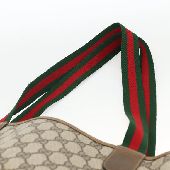 GUCCI GG Supreme Web Sherry Line Tote Bag PVC Beige 39 02 003 Auth ep13723