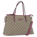 GUCCI GG Supreme Tote Bag PVC 2way Beige Gold 353440 Auth ep13726-1