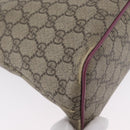 GUCCI GG Supreme Tote Bag PVC 2way Beige Gold 353440 Auth ep13726-16