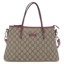 GUCCI GG Supreme Tote Bag PVC 2way Beige Gold 353440 Auth ep13726-13