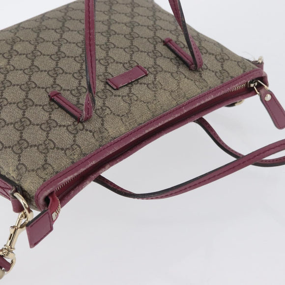 GUCCI GG Supreme Tote Bag PVC 2way Beige Gold 353440 Auth ep13726