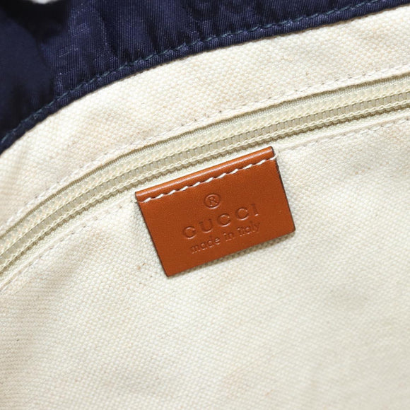 GUCCI GG Canvas Guccissima Hand Bag Nylon Navy 232439 Auth ep13727