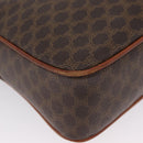 CELINE Macadam Canvas Shoulder Bag PVC Leather Brown Gold Auth ep13731-10