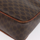 CELINE Macadam Canvas Shoulder Bag PVC Leather Brown Gold Auth ep13731-11