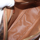 CELINE Macadam Canvas Shoulder Bag PVC Leather Brown Gold Auth ep13731-17