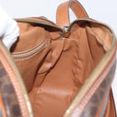CELINE Macadam Canvas Shoulder Bag PVC Leather Brown Gold Auth ep13731-18