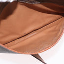 CELINE Macadam Canvas Shoulder Bag PVC Leather Brown Gold Auth ep13731-22