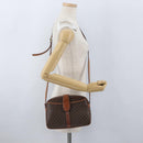CELINE Macadam Canvas Shoulder Bag PVC Leather Brown Gold Auth ep13731-24