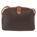 CELINE Macadam Canvas Shoulder Bag PVC Leather Brown Gold Auth ep13731-3