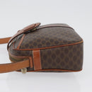 CELINE Macadam Canvas Shoulder Bag PVC Leather Brown Gold Auth ep13731-5