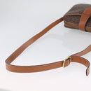 CELINE Macadam Canvas Shoulder Bag PVC Leather Brown Gold Auth ep13731-7