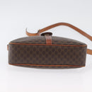 CELINE Macadam Canvas Shoulder Bag PVC Leather Brown Gold Auth ep13731-9
