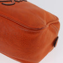 LOEWE Hand Bag Leather Orange Silver Auth ep13732-14