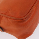 LOEWE Hand Bag Leather Orange Silver Auth ep13732-15