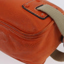 LOEWE Hand Bag Leather Orange Silver Auth ep13732-16